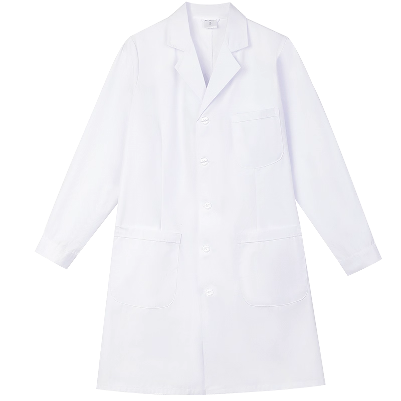定制纯棉白大褂抗皱男女医生长袖工作加厚医院医师服医学生白大衣