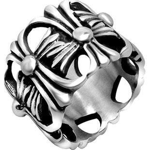 男士戒指男潮钛钢十字架指环欧美个性复古前卫潮牌小众饰品配饰