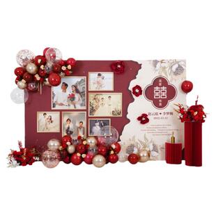 网红酒店迎宾结婚照片留影区背景墙回门婚宴布置订婚kt板定制农村