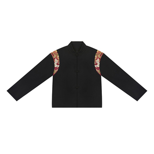 织造司[福鹿双全]新中式国风立领对襟外套妆花马面裙宽松阔腿裤子