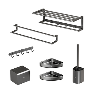 恒洁浴室毛巾架免打孔卫生间置物架厕所洗手间挂架毛巾架挂杆小件
