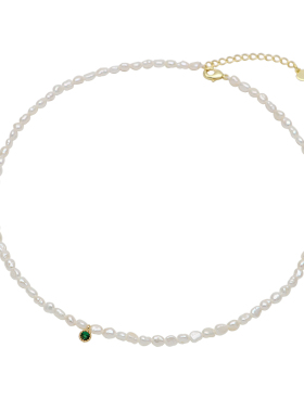 ZOXI小米珠天然珍珠项链轻奢小众