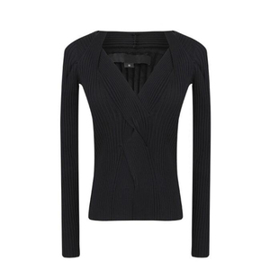 bear熊熊屋金属项链大牌V领无袖超粗毛线连衣裙