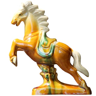 唐三彩马陶瓷马摆件六骏马家居客厅装饰品礼品工艺品招财办公摆件