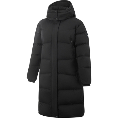 李宁女子长羽绒服保暖防泼水连帽