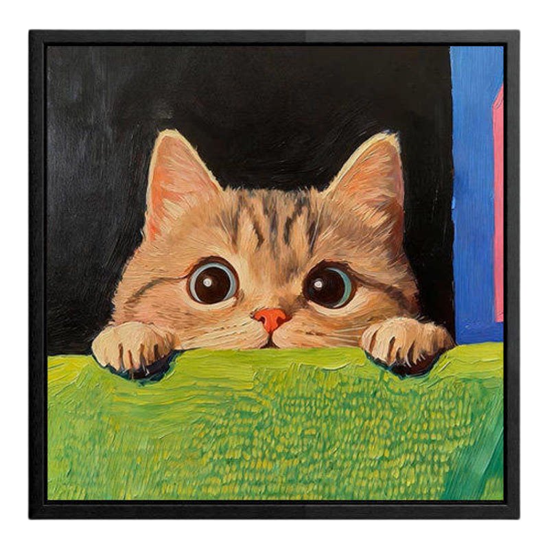 慵懒猫咪可爱治愈系客厅装饰画