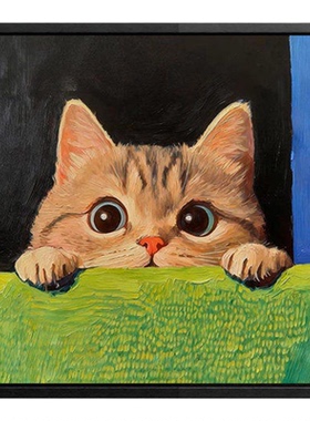 慵懒猫咪可爱治愈系客厅装饰画