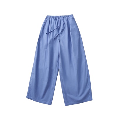 【Nuth~】克莱因蓝色阔腿休闲裤