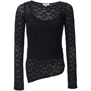 ONLY2026春季新款两件套设计纯色圆领剪裁透肤长袖罩衫吊带T恤女