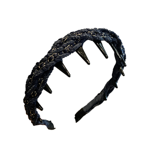 韩国精致牛仔链条发箍女防滑刘海压发头箍通勤发饰2026新款高级感