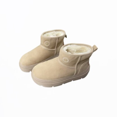 真皮东北棉雪地靴女2025冬季新款