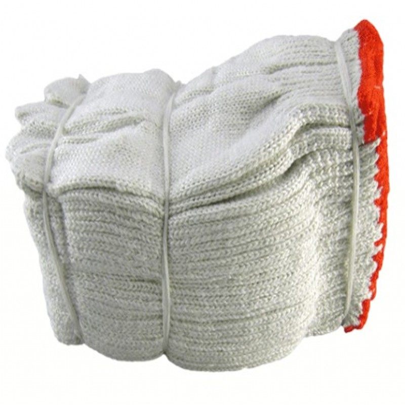 60双劳保手套棉线手套工作加厚手套白色纱线手套耐磨劳动手套