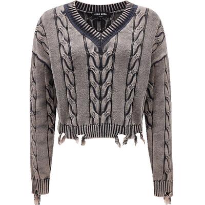 VeroModa纽花短款针织衫女百搭