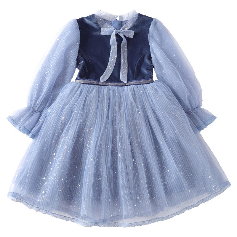 女童主持人礼服儿童丝绒公主裙