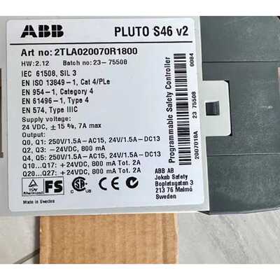 议价PLUTO S46 v2货号2TLA020070R1800，ABB /Jokab Safety