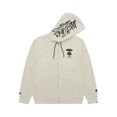 Aape字母裂纹印花潮流连帽卫衣