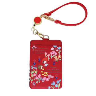 卡通小红帽卡套校园门禁学生地铁保护套金属伸缩扣手腕挂绳挂包