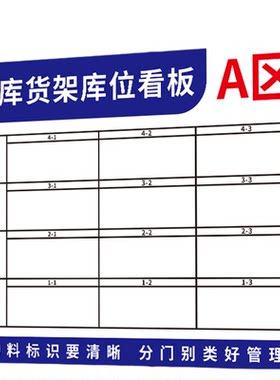 仓库货架库位管理看板PVC