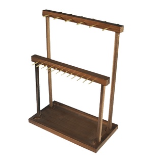 胡桃色项链架双层佛珠手串架文玩吊坠陈列首饰收纳香囊摆摊展示架