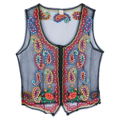 网纱绣花薄款民族舞夏季修身