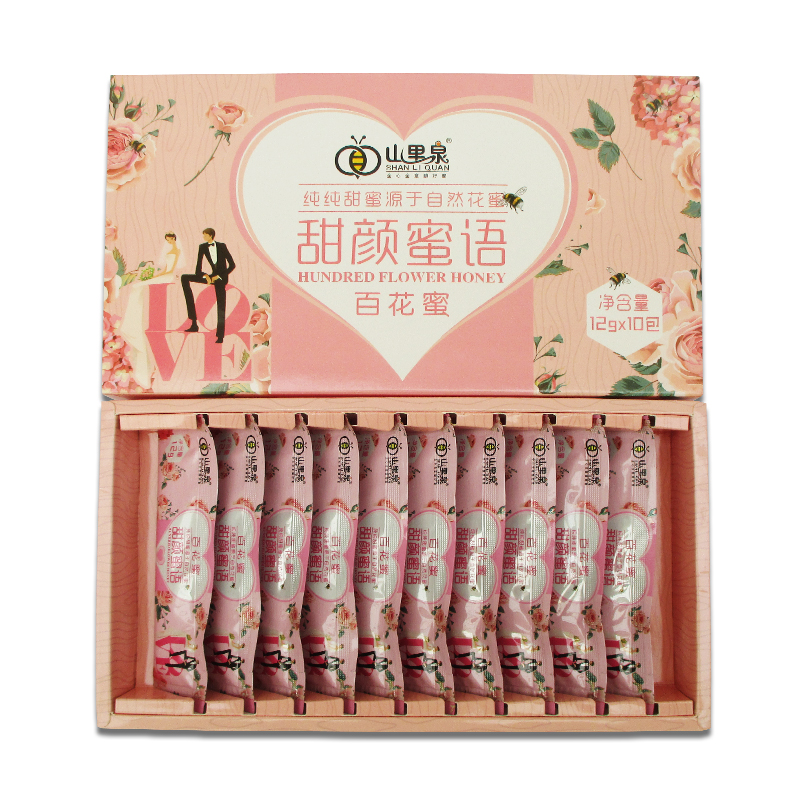 【祥鳳凌空】山里泉獨(dú)立包裝百花蜜純蜂蜜搭配米面包12g*10包*3盒