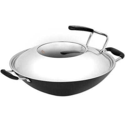 豪森尖底炒锅不粘锅具生铁40cm