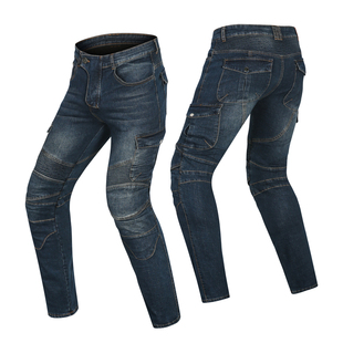 摩托车骑行裤男牛仔裤 防摔耐磨骑行长裤 内置护膝护具 机车裤