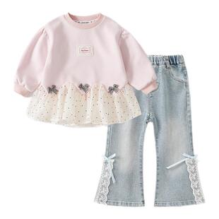 女童春装套装2026新款儿童洋气小公主春秋季宝宝超好看时髦两件套