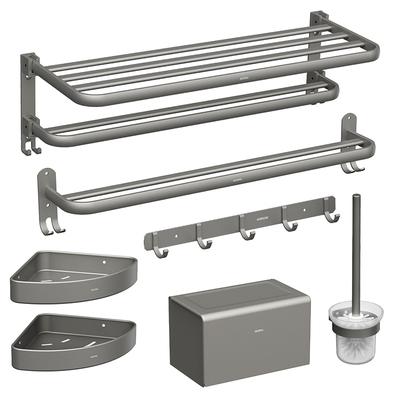 箭牌枪灰毛巾架免打孔