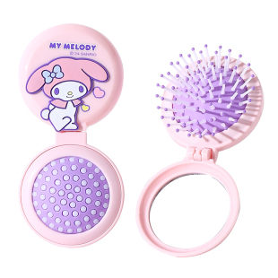 三丽鸥正版授权气囊梳子镜子一体便携随身折叠小号卡通可爱气垫梳