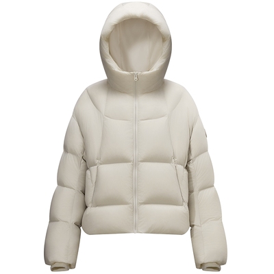 美特斯邦威女连帽面包羽绒服