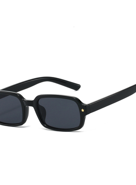 赵露思同款复古黑框窄框墨镜