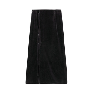 谷邦新中式半身裙女春秋新款国风气质高腰显瘦中长款直筒裙子