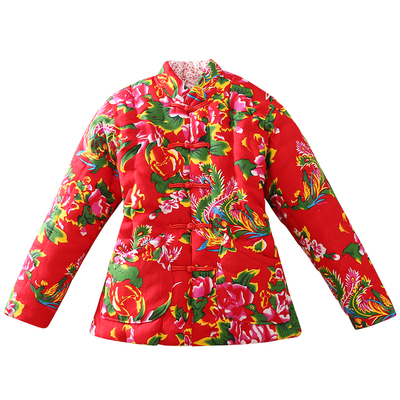 东北大花布棉袄棉花手工棉服