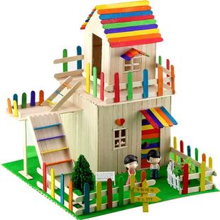 DIY手工雪糕棒模型制作材料冰棒棍冰棍棒木片彩色冰糕棒冰棍木棒