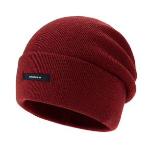 MISSION UV羊毛保暖毛线帽加厚针织帽堆堆帽户外护耳防寒帽子女冬