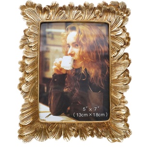 美式复古金色棕榈叶子摆台4 5 6 7 8寸10寸相框创意简约