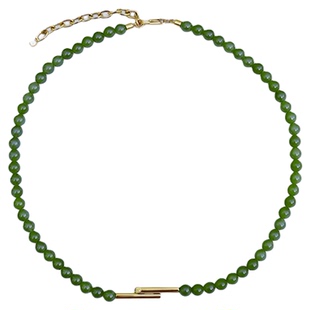 官方ALP JEWELRY渡玉系列天然和田玉碧玉项链6mm圆珠精品锁骨链