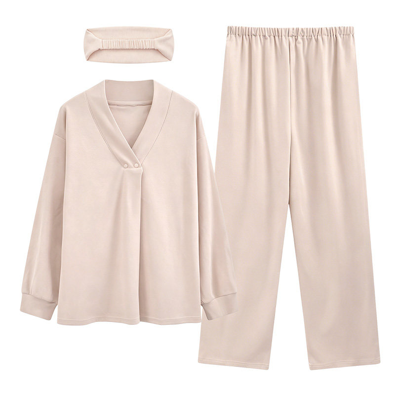 带胸垫莫代尔月子服夏季薄款产后吸汗产妇孕妇哺乳喂奶睡衣家居服