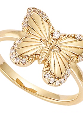 JFB法国进口18K包金蝴蝶耳钉项链