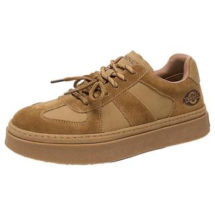 【柔软牛皮】千百度男鞋秋季新款休闲板鞋男士软底复古潮流德训鞋