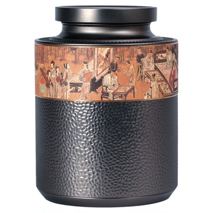 茶叶罐密封罐仿手敲锤纹铁罐精品通用半斤高档金属马口铁大号茶罐