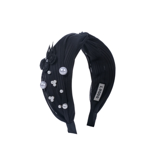 L9000/原创设计蝴蝶水钻珍珠发箍女精致气质白色发卡绝美公主头饰