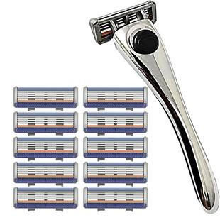 阿帕齐新款德国进口3层刀头手动天弓剃须刀刮胡刀剃头阿帕奇刀片