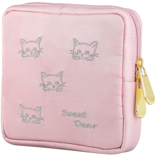 日系可爱迷你化妆包女随身便携气垫口红收纳包小包化妆袋杂物包