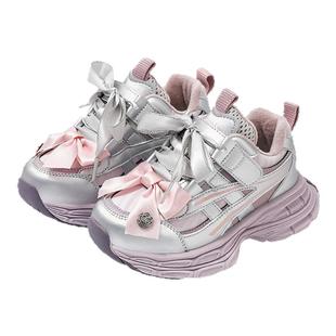 天美意童鞋儿童运动鞋女童冬季加绒棉鞋男童老爹鞋2025新款女宝宝