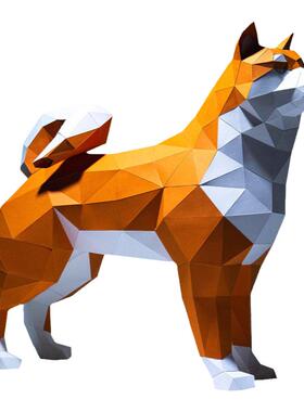 秋田犬狗狗家居装饰纸模