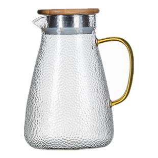 加厚耐高温玻璃锤纹凉水壶耐热防爆冷水壶果汁壶多用水壶套装家用