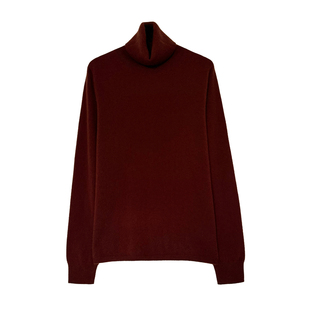 81hours知性通勤风高领100小山羊绒女长袖两翻领打底衫极简风