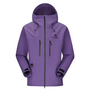 骆驼冲锋衣紫色男女户外硬壳轻量化单层外套新款防风防水登山服